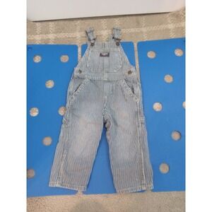 Osh Kosh B'Gosh Vestbak boy girl 18 Months Railroad Engineer Striped Bib Overall